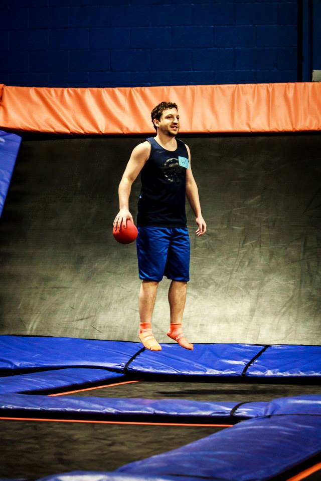 Josh on a trampoline