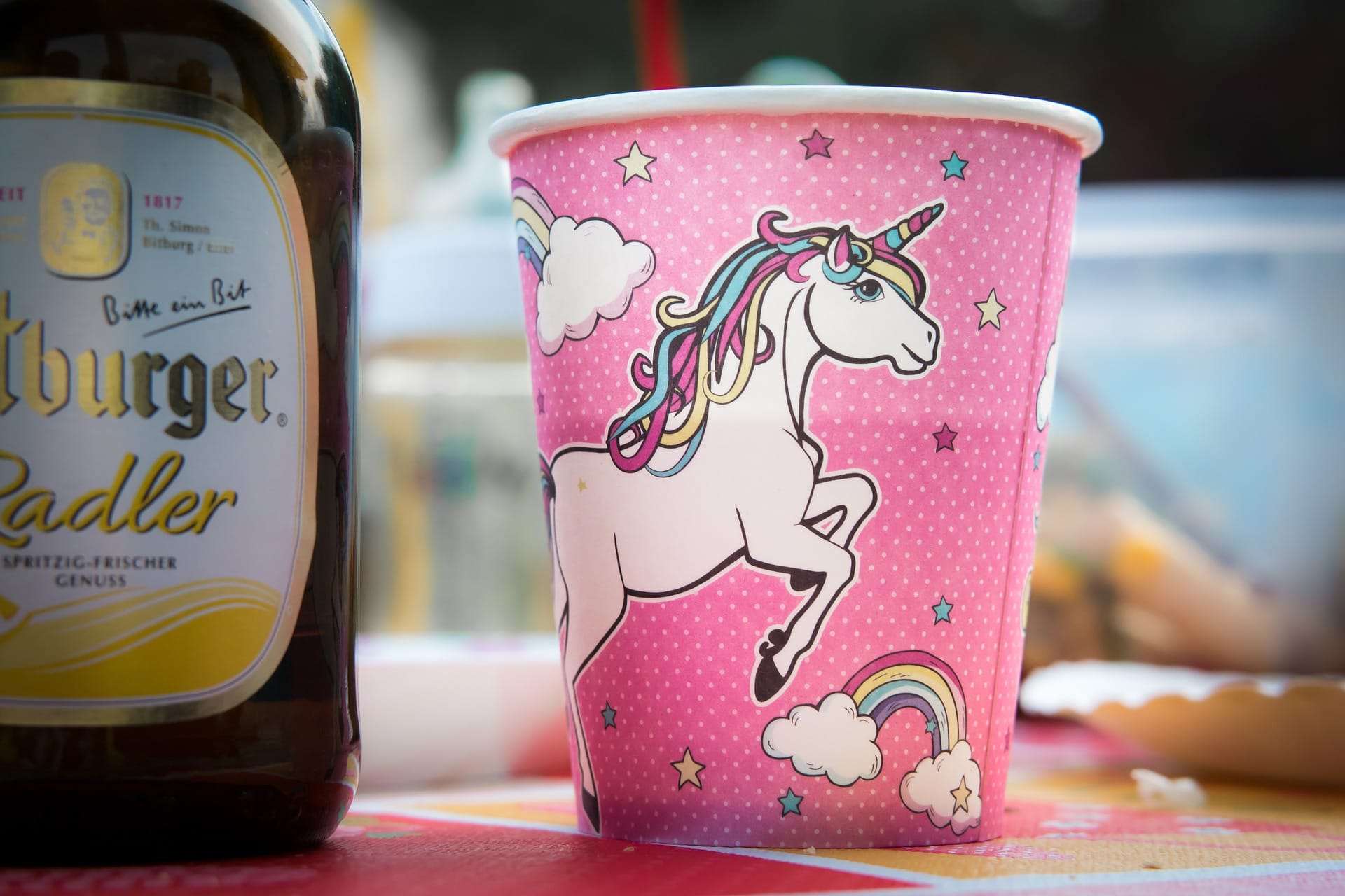 Unicorn image on a cup