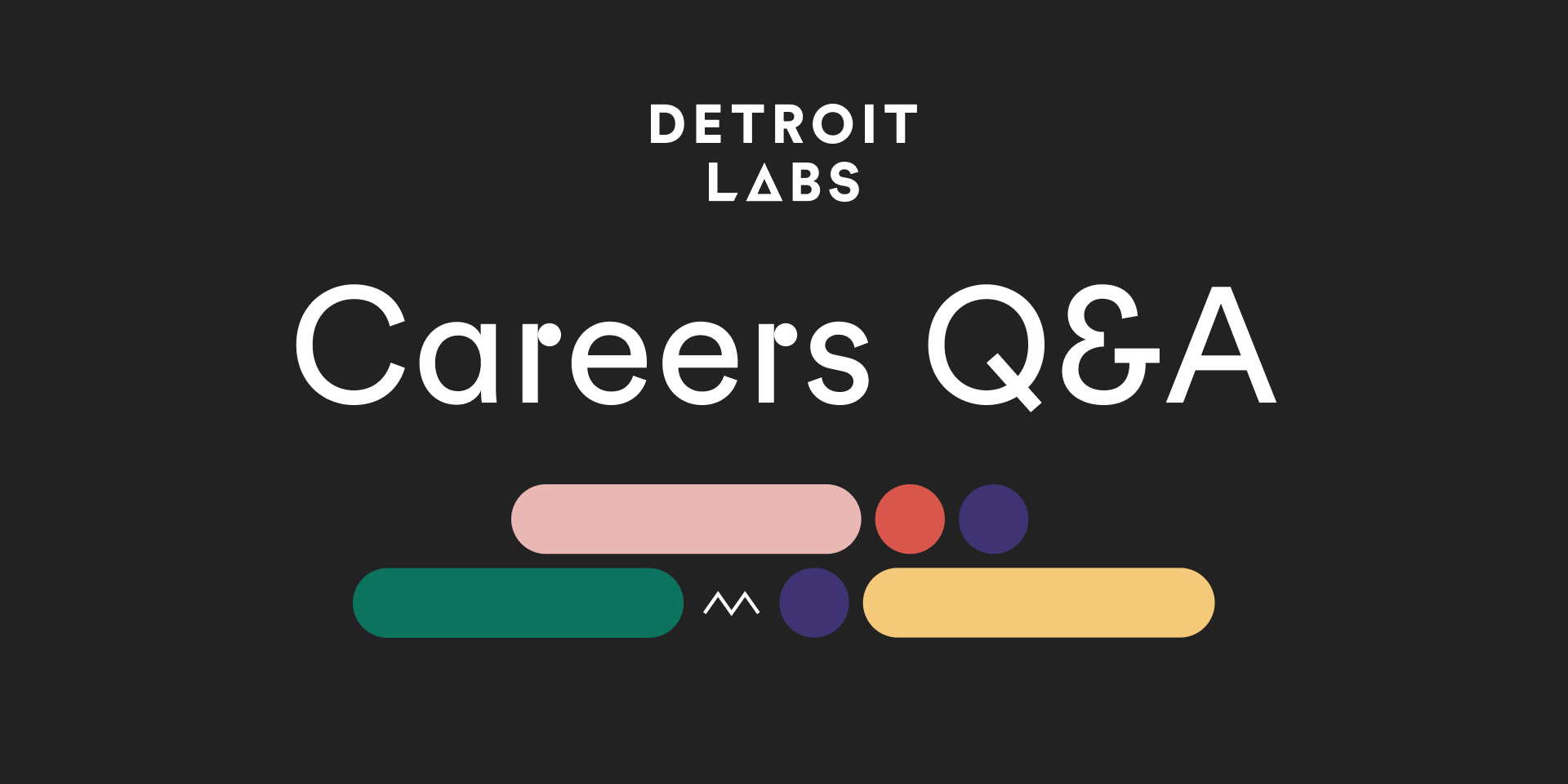 Careers Q&A panel text image with brand elements with colors.