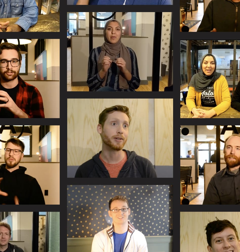 Collage of Detroit Labs apprentices confessionals