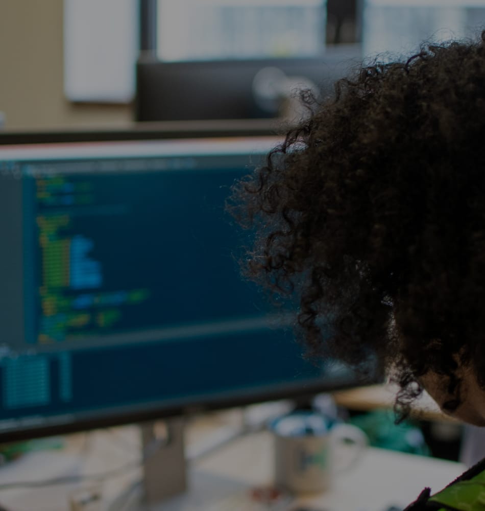 A developer programming software