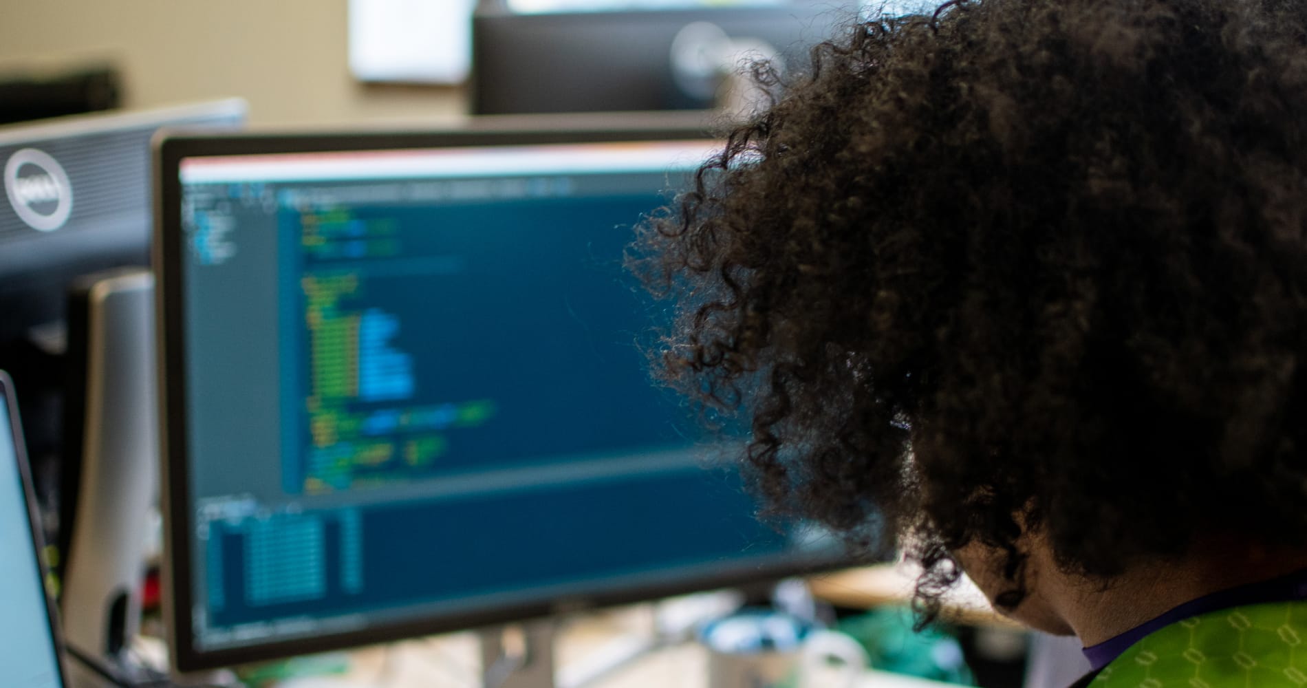 A developer programming