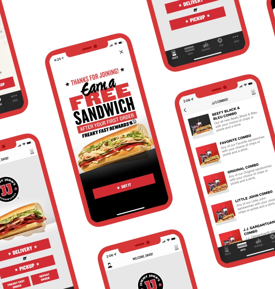 Mockup of the work Detroit Labs did for Jimmy John's iPhone app