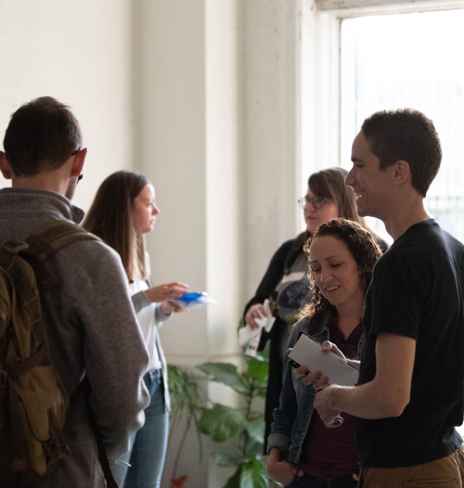Team members chatting