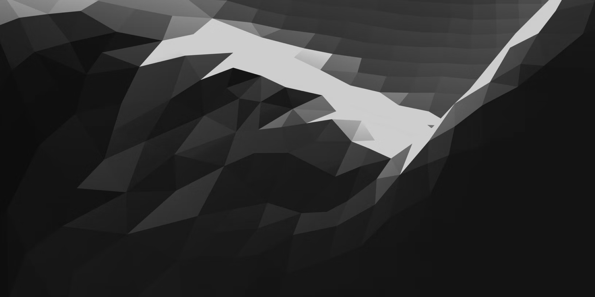 Illustration of pixelated mountains