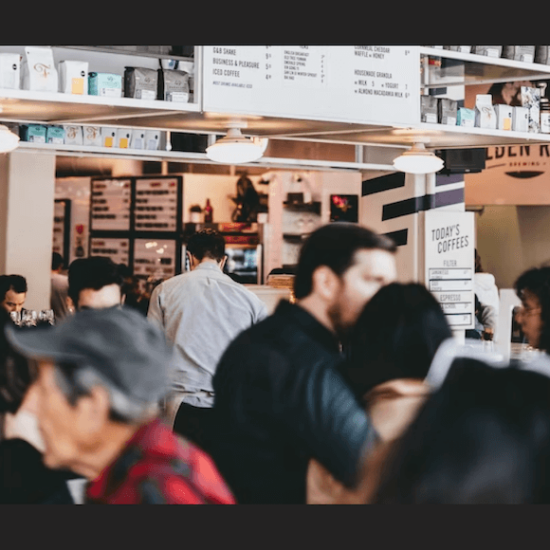 Customers in a restaurant coffee shop