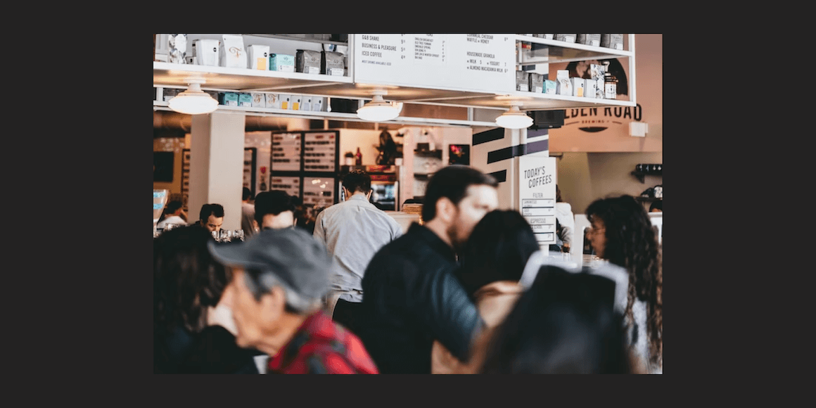 Customers in a restaurant coffee shop